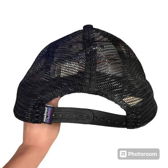 Patagonia Line Ridge Logo LoPro Trucker Hat Cap Black Embroidered Adjustable - Picture 2 of 6